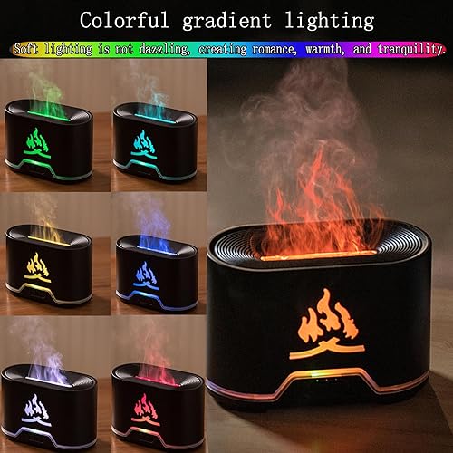 Miniatura 6 de Humidificador alimentado por USB difusor de aceite esencial de aromaterapia, humidificador ultrasónico con aerosol en forma de llama, humidificador