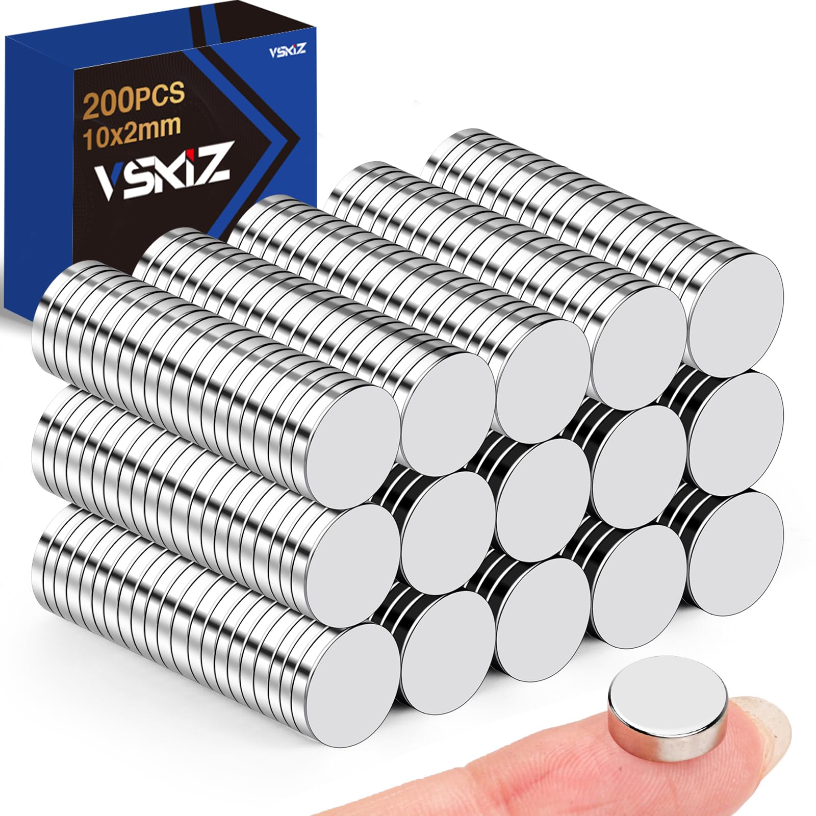 VSKIZ Small Magnets, 200Pcs Small Round Refrigerator Magnets Tiny Neodymium Disc Magnets, Mini Rare Earth Magnets for Fridge, Crafts, Whiteboard, Crafts and Kitchen Cabinet, Office Magnets