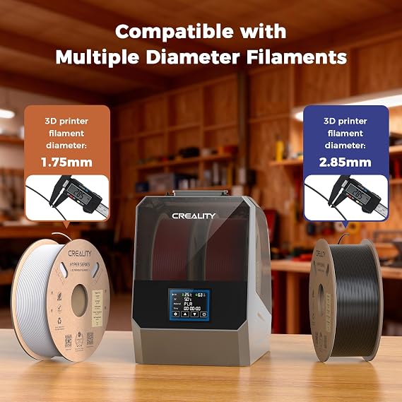 2026 New Official CREALITY Space Pi Filament Dryer Plus, 2 Spools Double 360 160W PTC Fast Heating 3D Printer Filament Dryer Box, 4''LCD Touch Screen, One-Key Set Filament Drying for PLA PETG ABS TPU