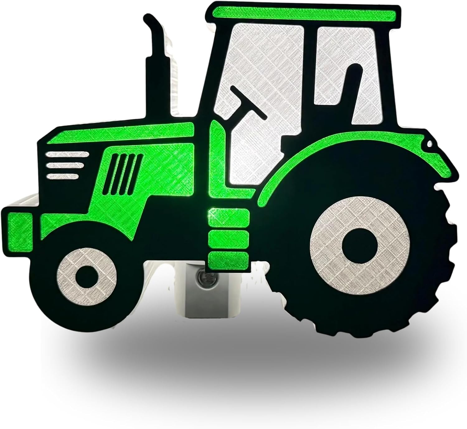 Kids Tractor Night Light – 3D Printed Plug-in LED Nightlight for Boys & Girls, Green Farm Tractor Wall Light for Bedroom, Nursery & Kids Room Décor, Low Energy, Light Sensor Soft Glow