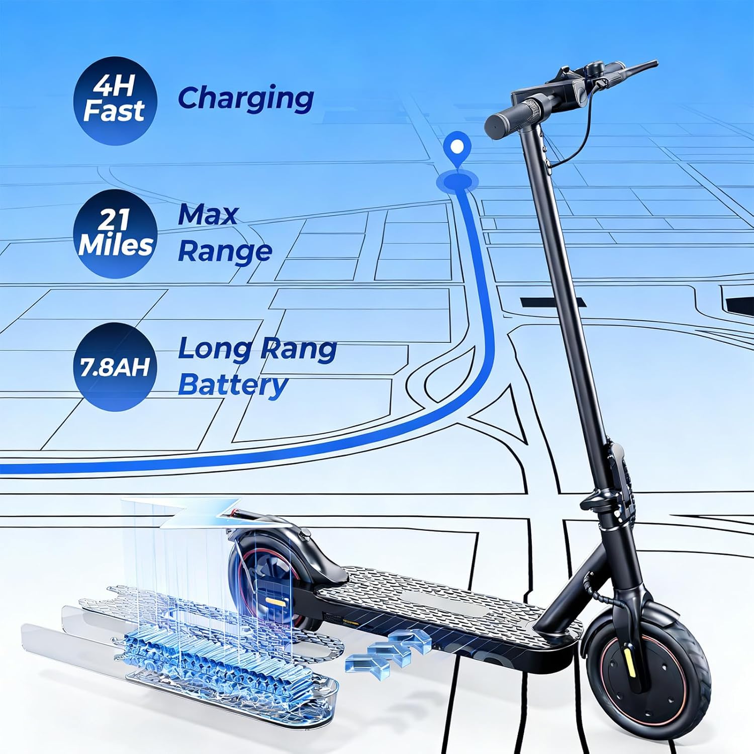 HopCycle HO1 Electric Scooter charging and range