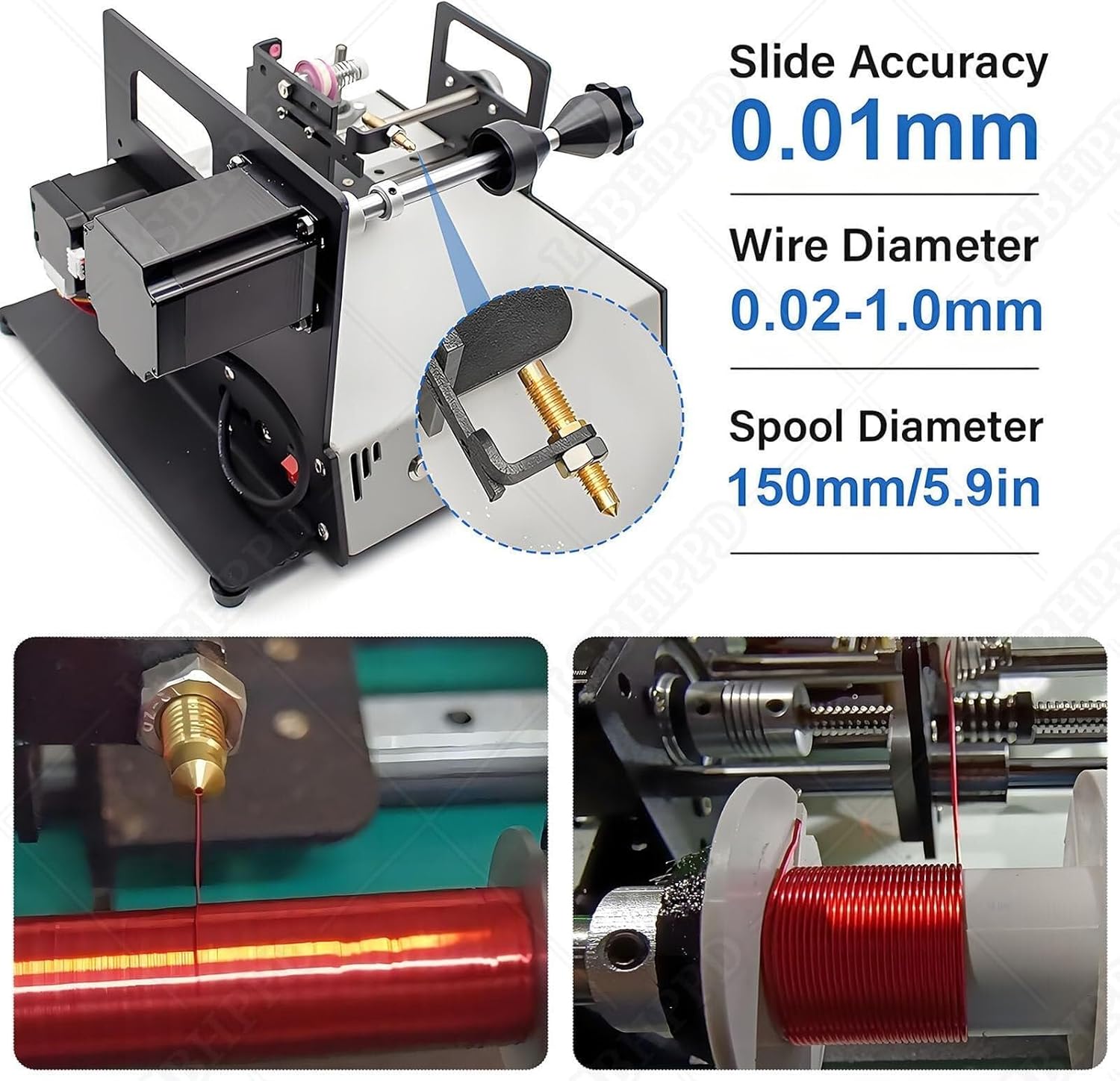 Automatic Winding Machine,Industrial Wind Wire Machines Coil Winder With Auto Alignment,for Metal,Fishing Line,Silk Thread