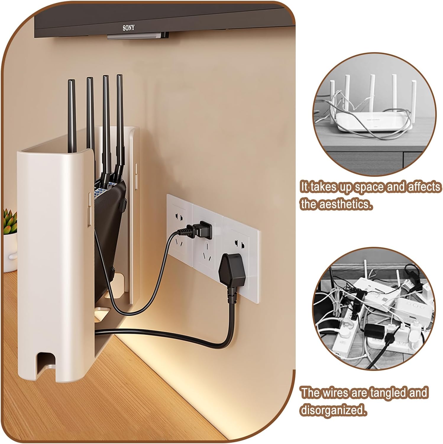 Wall-Mounted Metal wall mounts are Suitable for projectors, Set-top Boxes, routers, Gaming Devices, etc., (11.8x2.5x7.8in) (White)