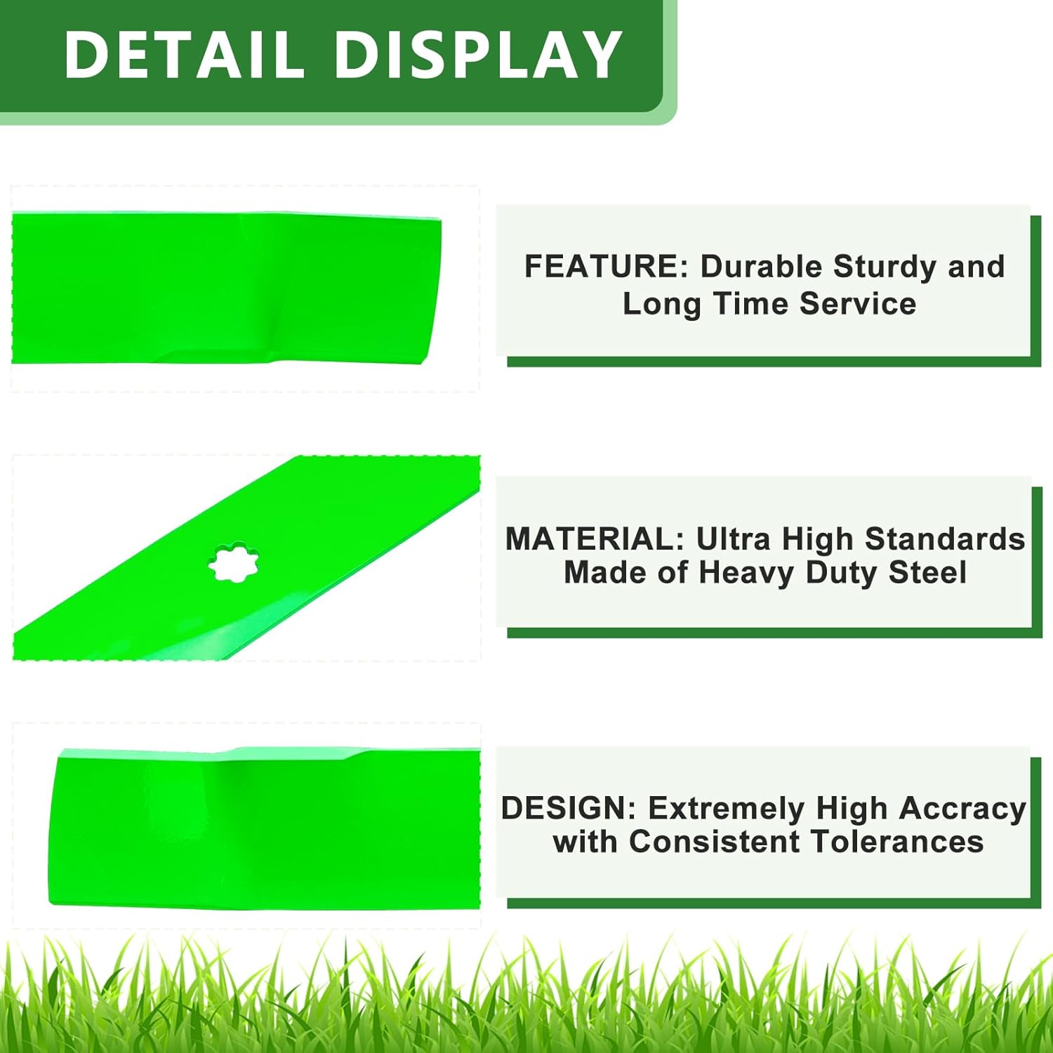GX22151 GY20850 Fit for John Dee re 42 Inch Mower Blade E120 E130 D110 LA105 LA120 LA135 E100 Replaces AM137333 AM137328 AM141033 Blade Mulching (2 Pack)