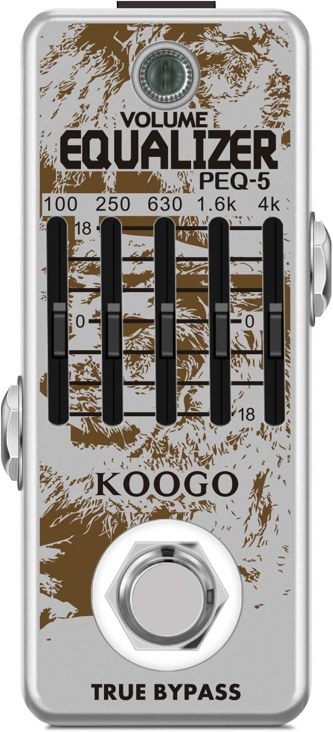 Koogo 5Band EQ Guitar Pedal Parametric Equalizer Frequency Compensator