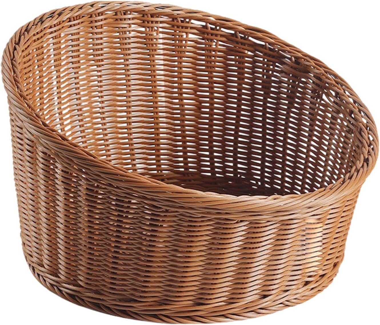 Wicker Bread Basket - Bread Baskets For Serving, Breadd Storage Basket, Woven Serving Baskett For Breads, Kitchen Slanted Organizer, Imitation Rattan Tray Ffor Vegetables Potatoes Candy Snacks