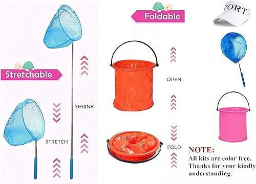 Miniatura 8 de Juego de caña de pescar giratoria y carrete portátil, caña de pescar de fibra de carbono con punta fluorescente, con línea de señuelos de pesca,