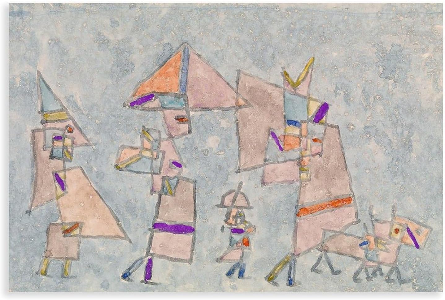 QSDTGHUIKP Paul Klee Poster Abstract Wall Art《Walk in The Orient》Canvas Painting Paul Klee Prints Aesthetic Picture for Living Room Decor 16x24inx1 Frameless
