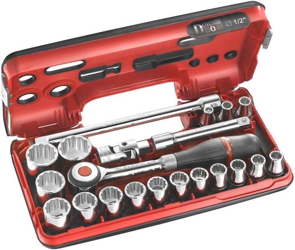 Get Special Price Facom 1 / 2-Inch Tool Set With Reversible Ratchet With 360° Swivel Handle, 12Kt. 21-Piece Set In A Compact Box S,360Dbox112 🛒 Crazy Deals Facom 1 / 2-Inch Tool Set With Reversible Ratchet With 360° Swivel Handle, 12Kt. 21-Piece Set In A Compact Box S,360Dbox112