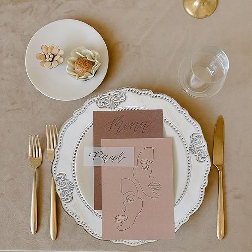 Miniatura 6 de Spsyrine Platos de carga amarillos beige antiguos, paquete de 6 cargadores de 13 pulgadas para platos de cena, bodas, banquetes, fiestas