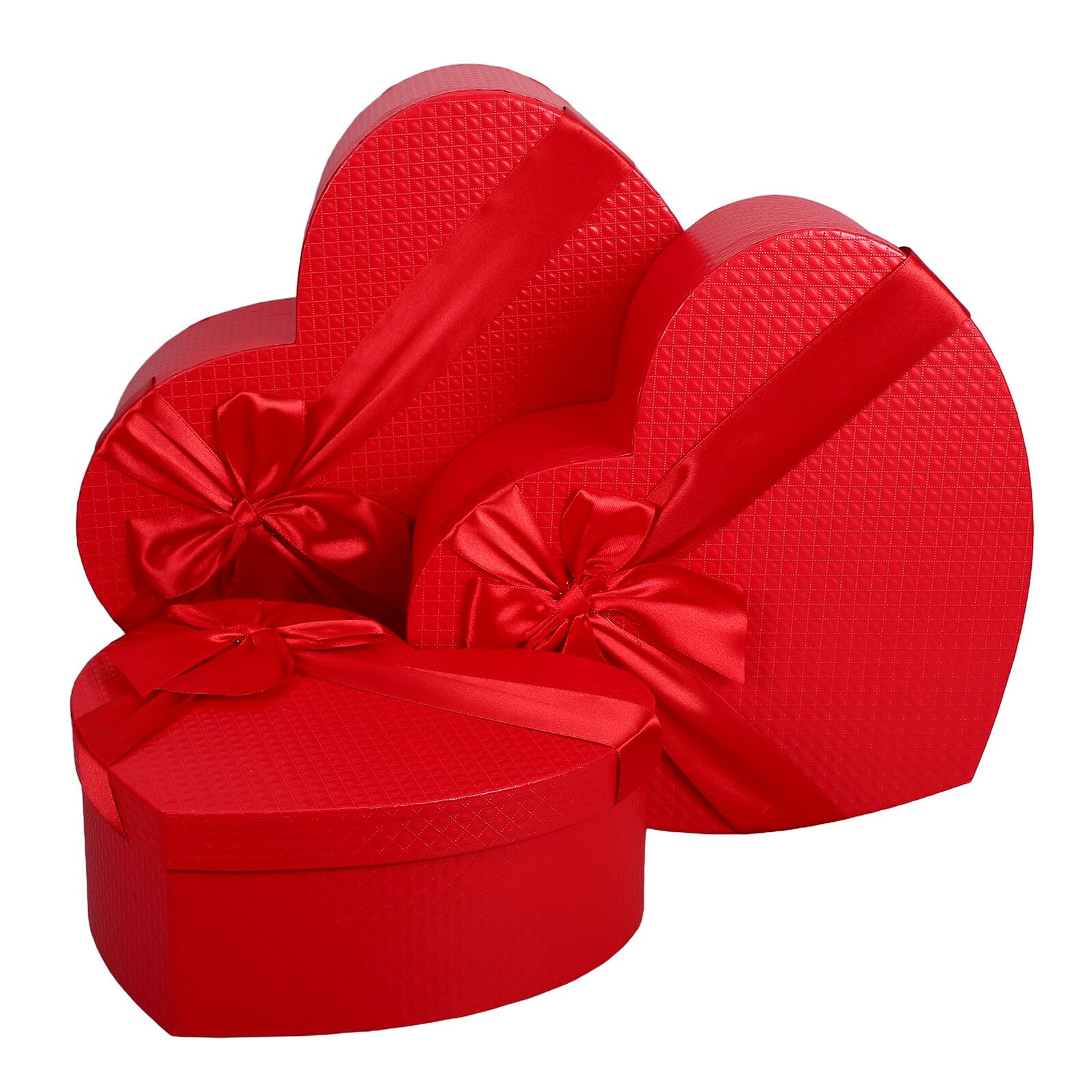 Yardenfun Herzförmige Geschenkbox 3 Stück Dekorative Valentinstags Verpackungsboxen in Mittel Klein Empfindliche Blumenbox mit Festlichem Design für Jahrestag Hochzeit Muttertag und