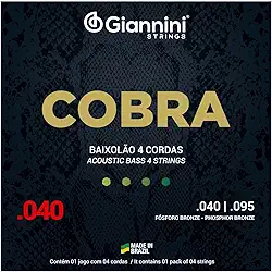 Encordoamento Para Baixolão 4 Cordas Giannini 040 Geebalf