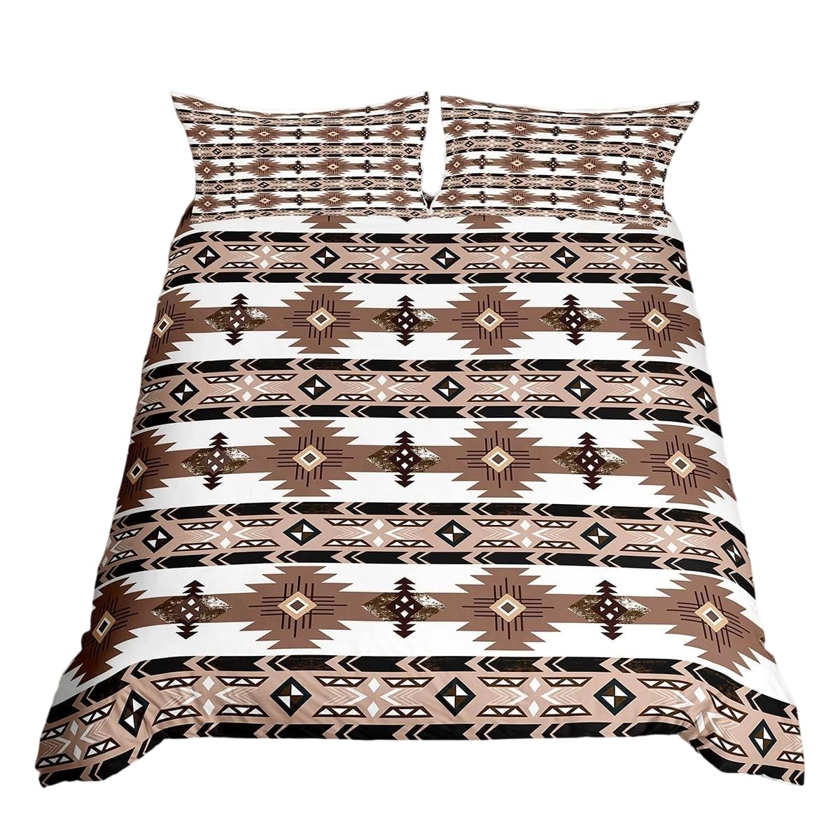 Homewish Boys Multi 02 Western Decor,Vintage Exotic Indian Geometry Duvet Cover Boho Western Bedding Sets Super King,Ethnic Tribal Arrow Comforter Cover Aztec Bed Set,Western Home Decor Rustic Farmhouse Bedroom Brown