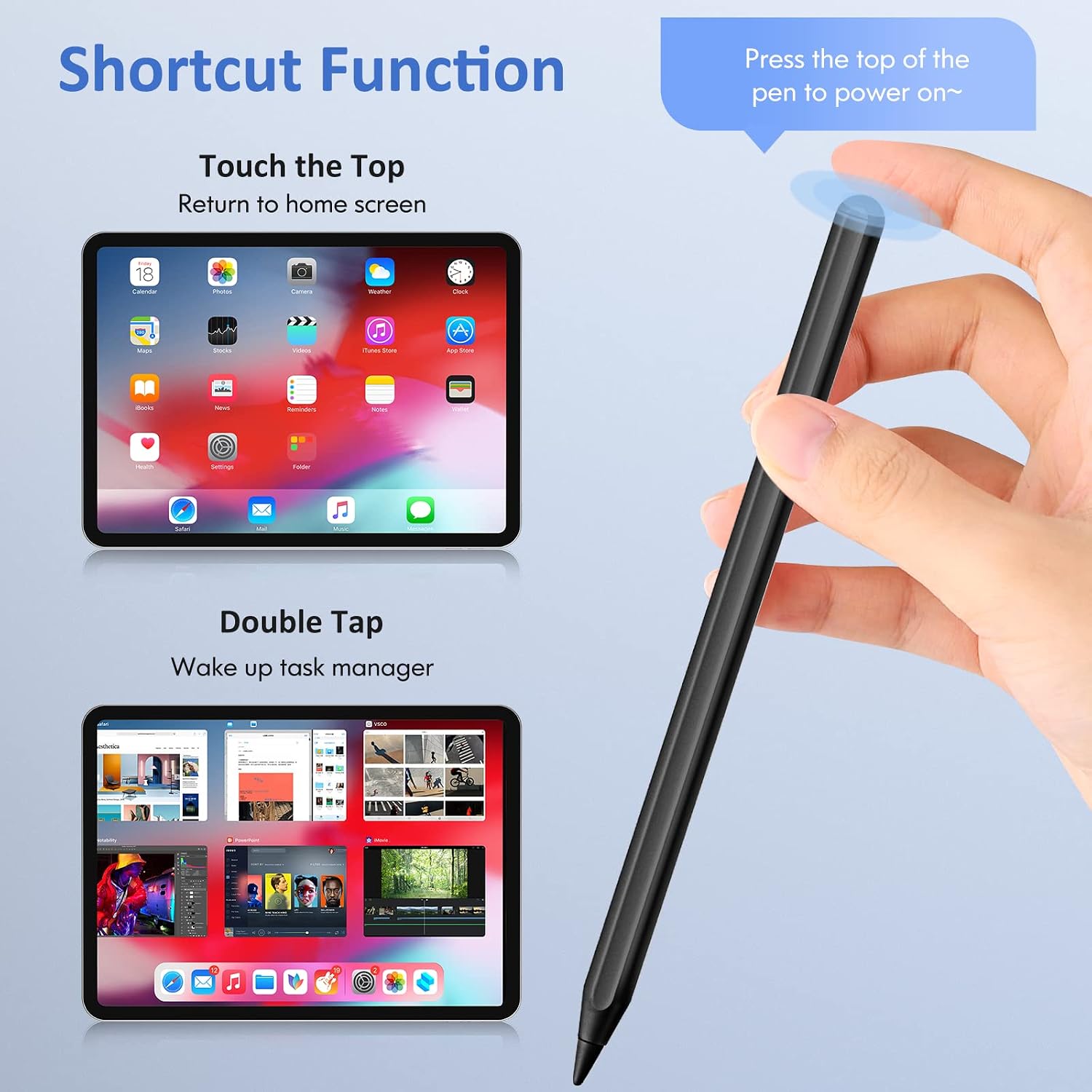 Pencil for Apple iPad 2nd Generation with Magnetic Wireless Charging, Same as Apple Pencil 2nd Generation, Compatible with iPad Air 4/5, iPad Pro 11 in 1/2/3/4, iPad Pro 12.9 in 3/4/5/6, iPad Mini 6