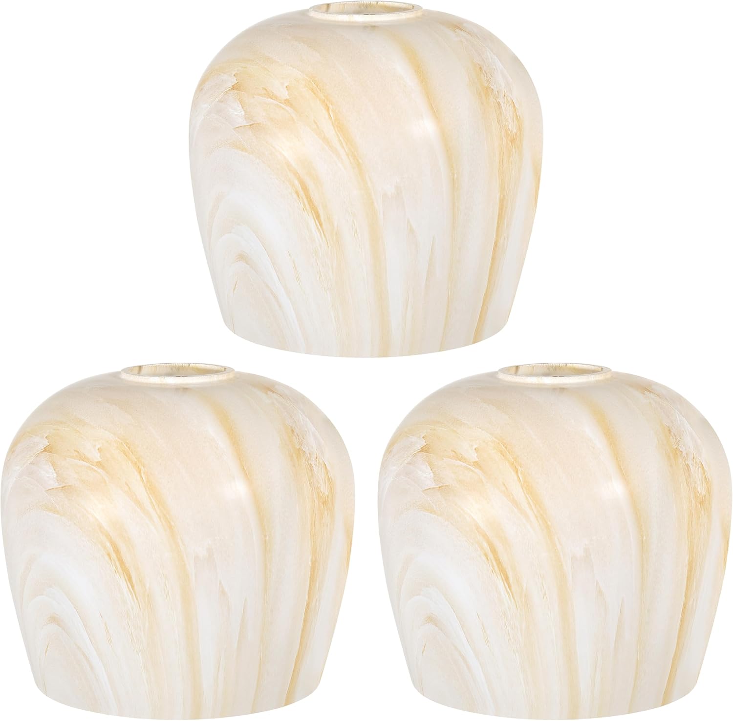 3 Pack 6.1 Inch Painting Glass Lamp Shade Pendant Ceiling Chandelier Wall Sconce Light Replacement Oval Painting Glass Shade Fixture Over Sink Kitchen Island