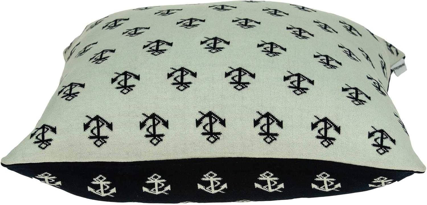 HomeRoots 334055 20 x 7 x 20 in. Nautical Blue Pillow Cover with Poly Insert