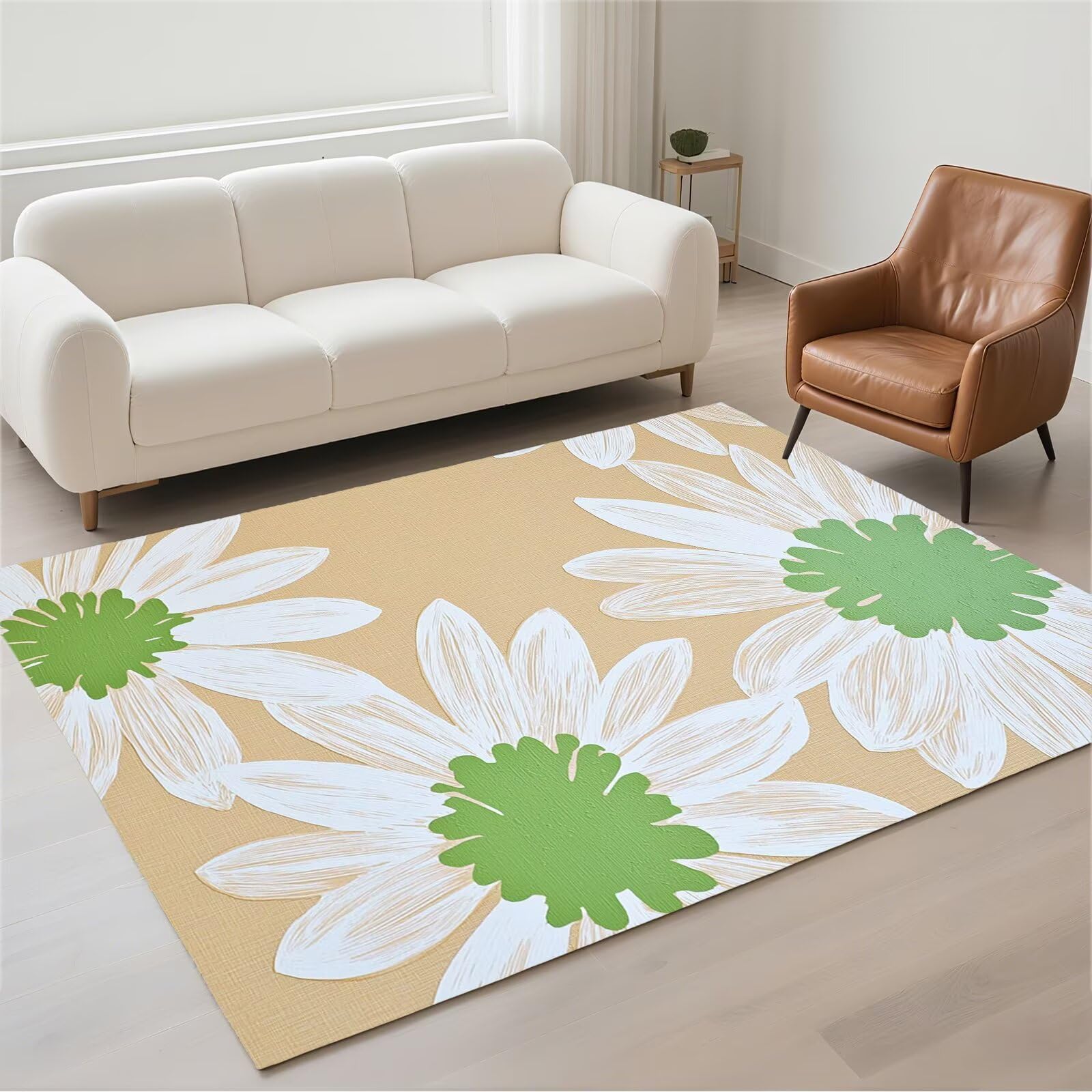 Tapis salon imperméable et lavable 140x200cm antidérapant moderne