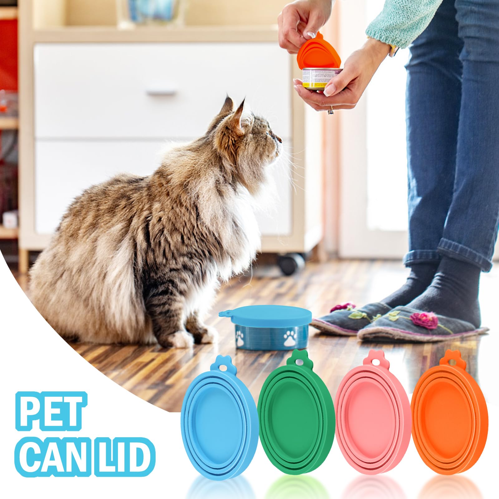 Coperchi In Silicone Per Lattine Di Cibo Per Animali - Set Con 4 Cucchiai, Adatti A Barattoli Da 85g, 155g, 340g
