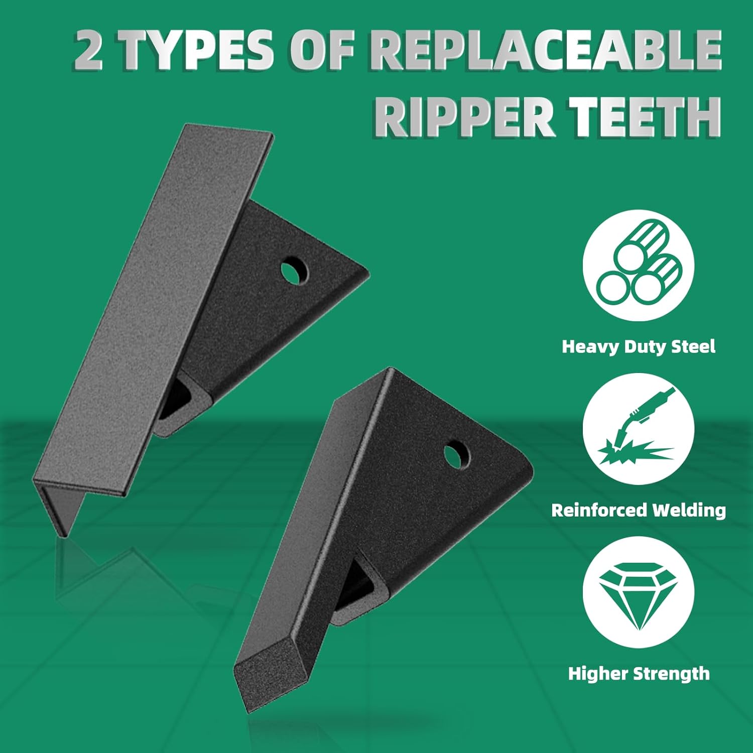 LCGP Hitch Mounted Trench Ripper, 3 Point Hitch Attachment with 16" Trenching Shank Plow, Heavy Duty Subsoiler for Tractor Lawn Mower ATV/UTV, Thicken Trench Digger with 2 Types Replaceable Teeth