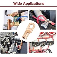 Vista 5 de 25 piezas de extremos de cable de batería de 4 AWG de 3/8 de pulgada, conectores de alambre de 4 calibre, terminales de cable de batería de 4