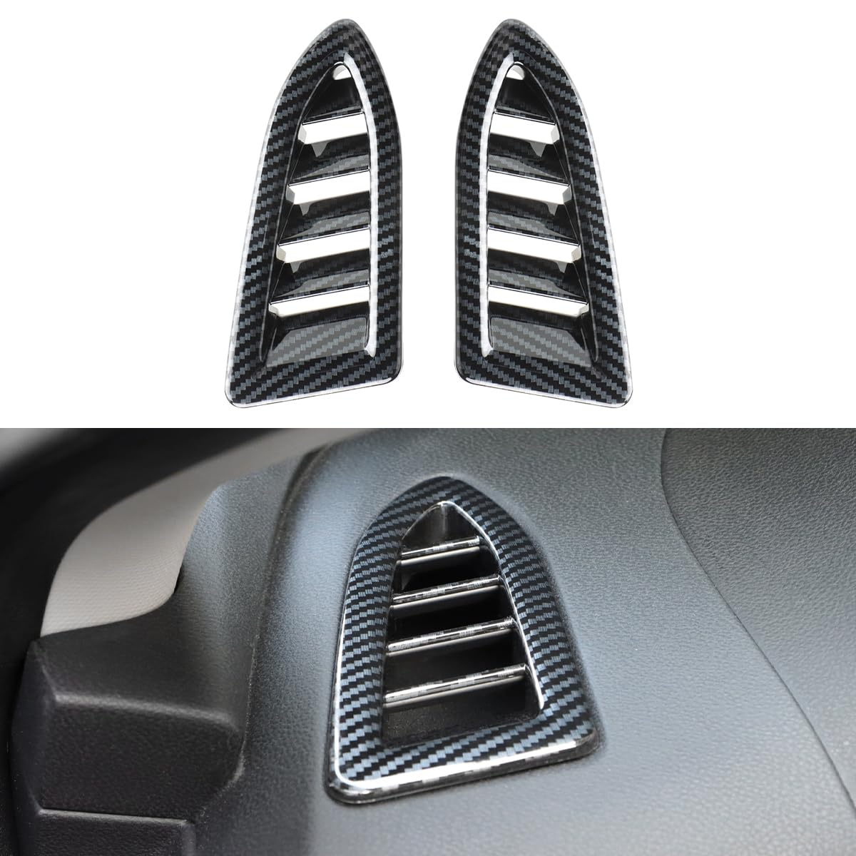 INTGET 2pcs Dashboard Upper AC Vent Covers for 2024 2025 Subaru Crosstrek Accessories/Subaru Impreza Accessories Carbon Fiber Interior Accessories (2PCS-Dashboard Upper AC Vent Cover)