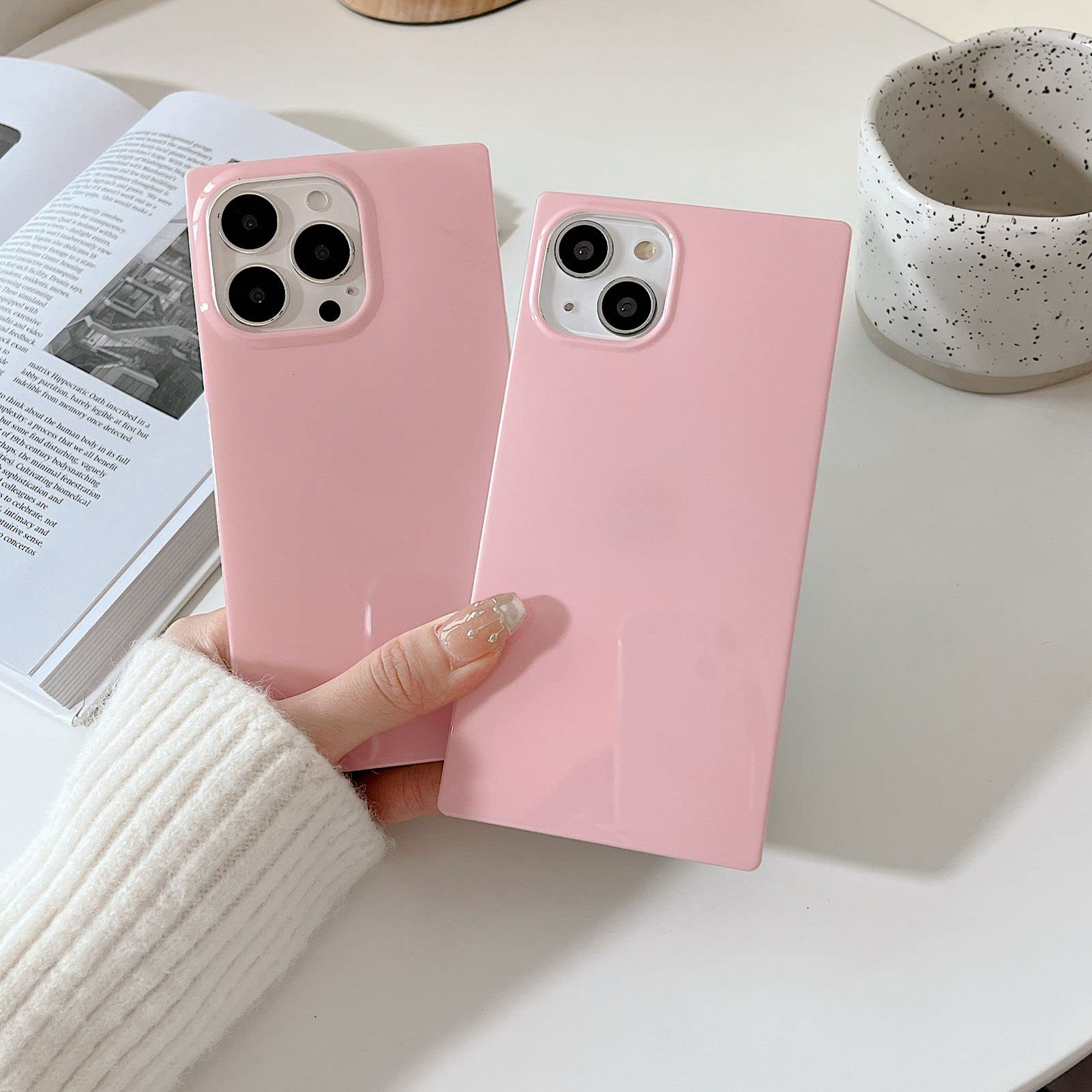 Amazon.co.jp: ブラッシュピンク スクエアケース iPhone 14 Pro Max