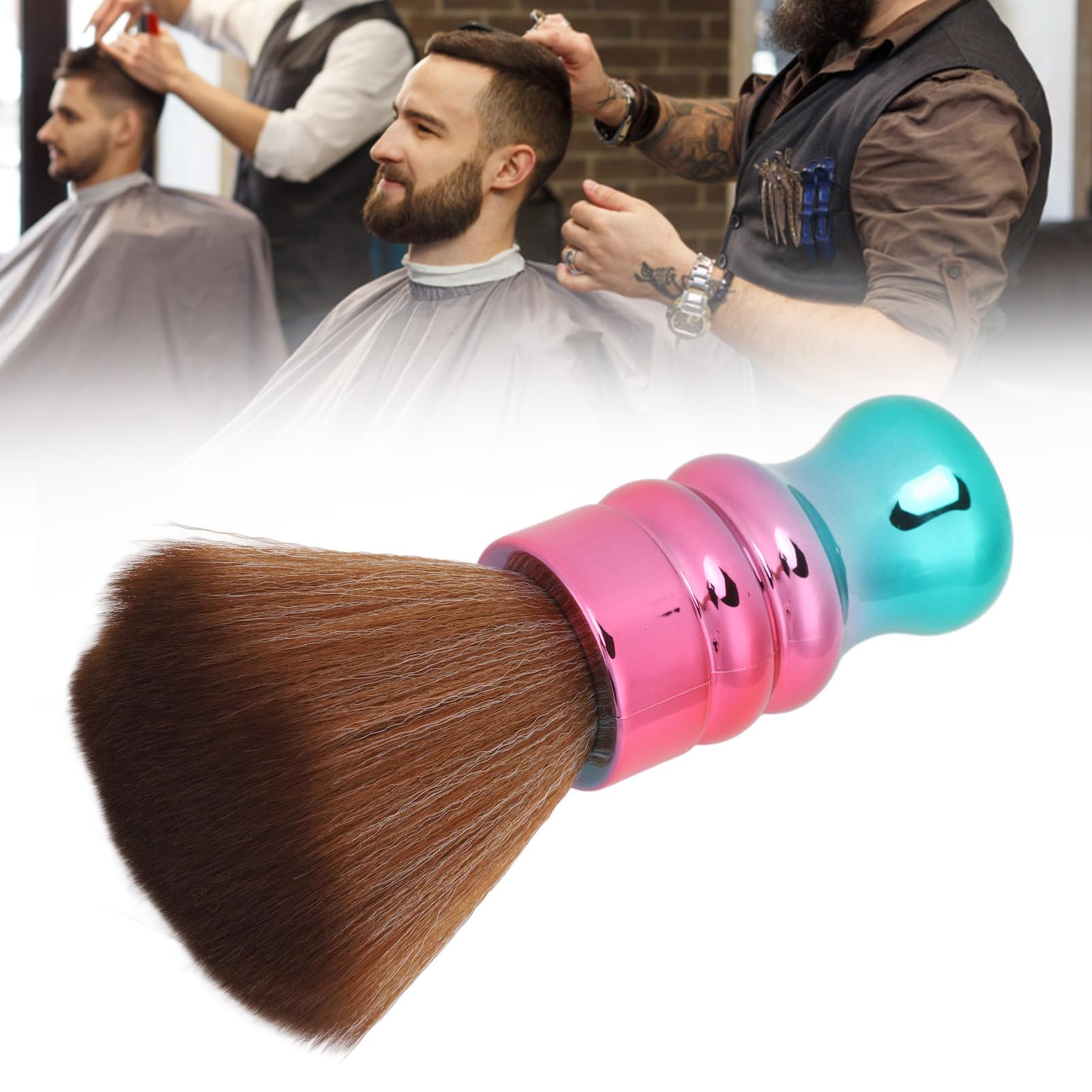 Generic Cepillo de Plumero para Corte de Cabello Grande, Kits de Corte con de Madera de Fibra de Peluquero Profesional, Cepillo de Barrido de Cabello Profesional para Peluquería