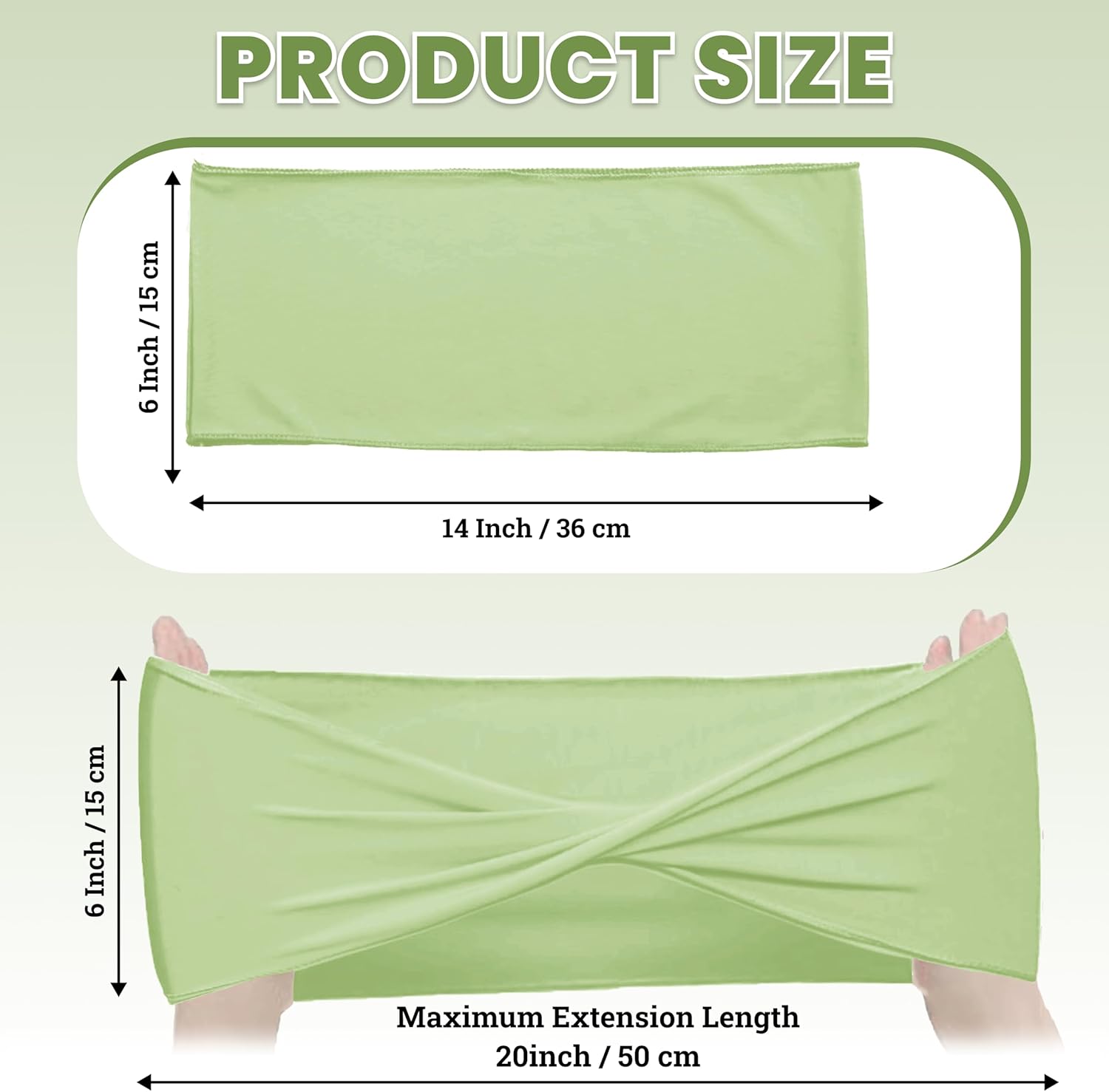 MDS Pack of 100 Spandex Chair Sashes Bows Elastic Stretch Dining Chair Bands Ties Without Slider Buckle Universal fits for Wedding Baby Shower Birthday Party Banquet Event Decoration - Sage Green