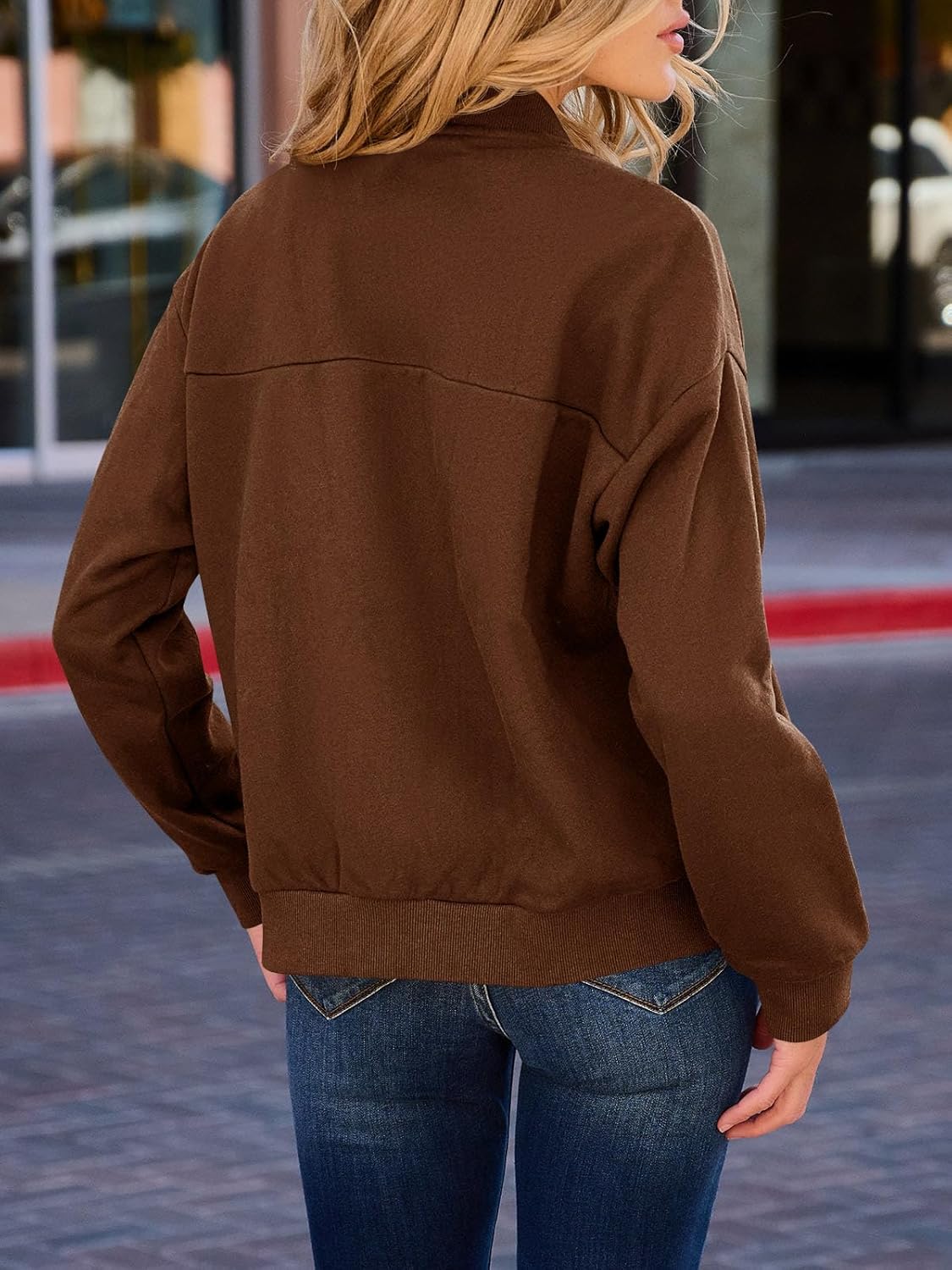 GeGekoko Womens Zip Up Sweatshirts Jackets Long Sleeve Casual Loose Outwear with Pockets - Image 4