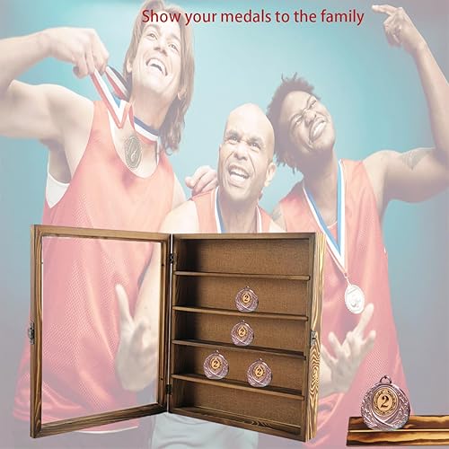 Miniatura 3 de Marco de caja de sombra de 14 x 17 pulgadas con estantes, vitrinas de sombra profunda con 4 estantes móviles, diario de trabajo de sombra y caja de