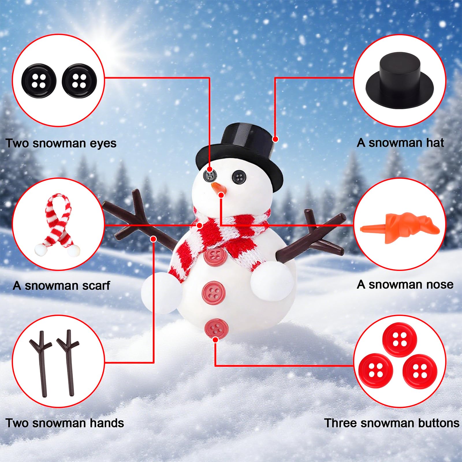 2 Pack Putty Slime Kit with Snowman Accessories,Do You Want to Build a Snowman,Build - Image 2