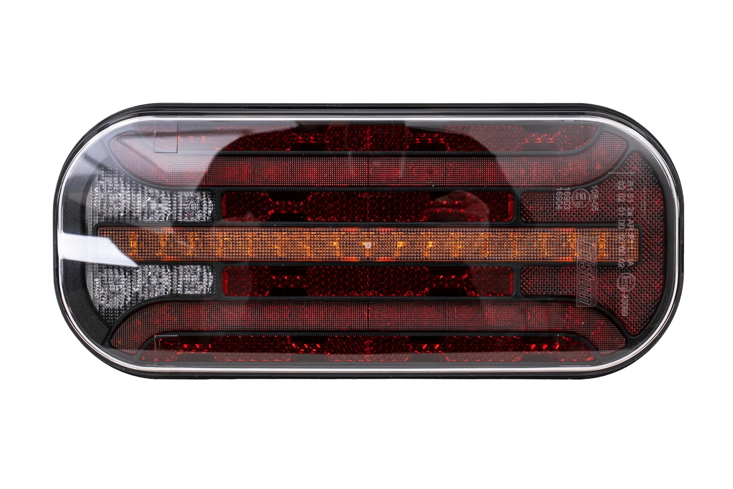 Fristom FT-230 LED Rückleuchte 12/36 V Universal Bajonett 5 PIN | 6-Funktionen-Heckleuchte mit dynamischem Blinker für Anhänger, LKW und Abschleppwagen. E9-Zulassung und EMV-Schutz.