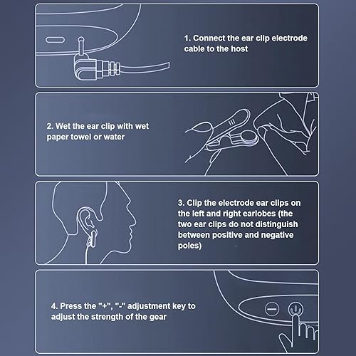 Miniatura 4 de Ayuda para dormir con clip, 3 modos de pulso de microcorriente que ayudan a conciliar el sueño y aliviar el estrés, dispositivo portátil para