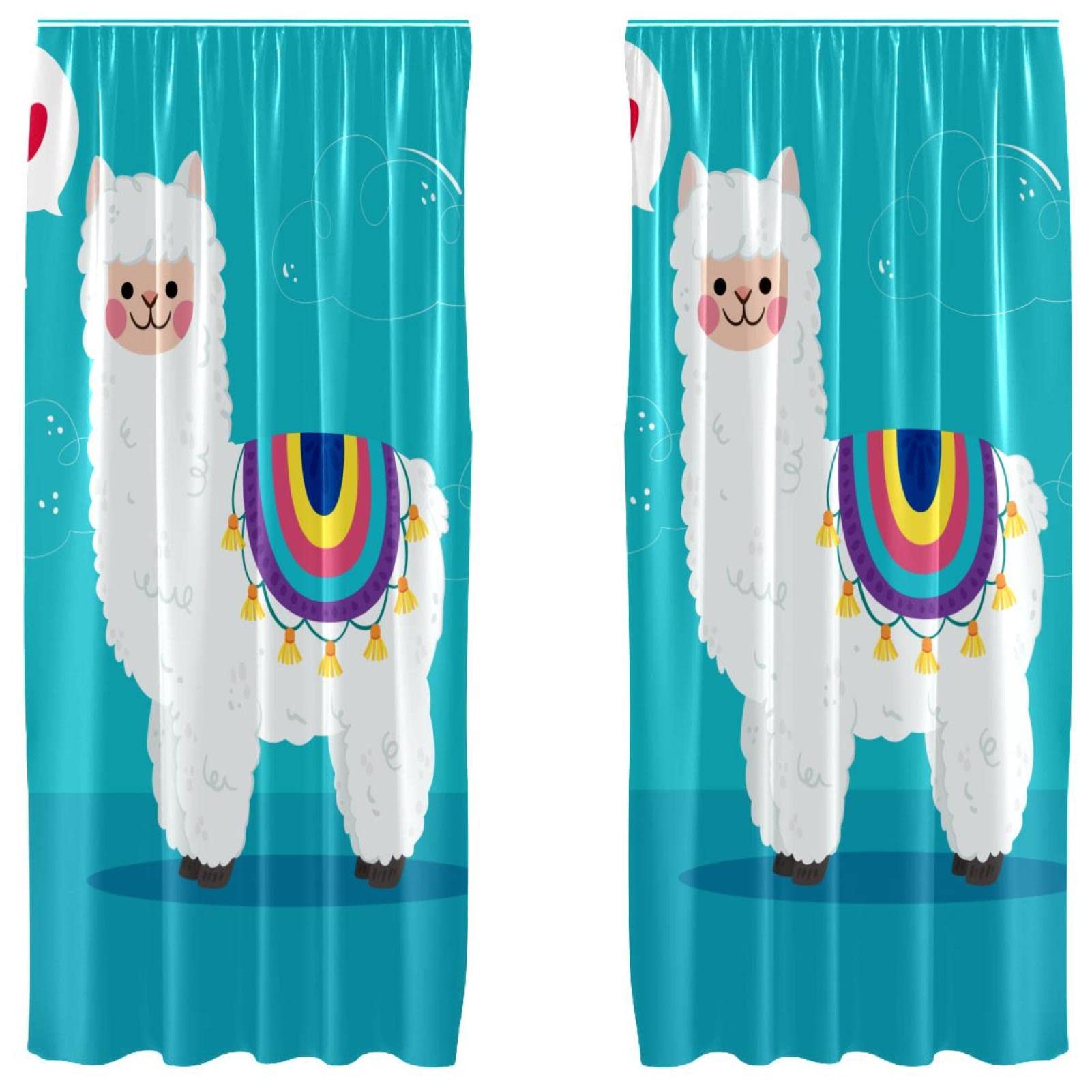 Rideaux occultants pour chambre enfant occultation lumière motif alpaga