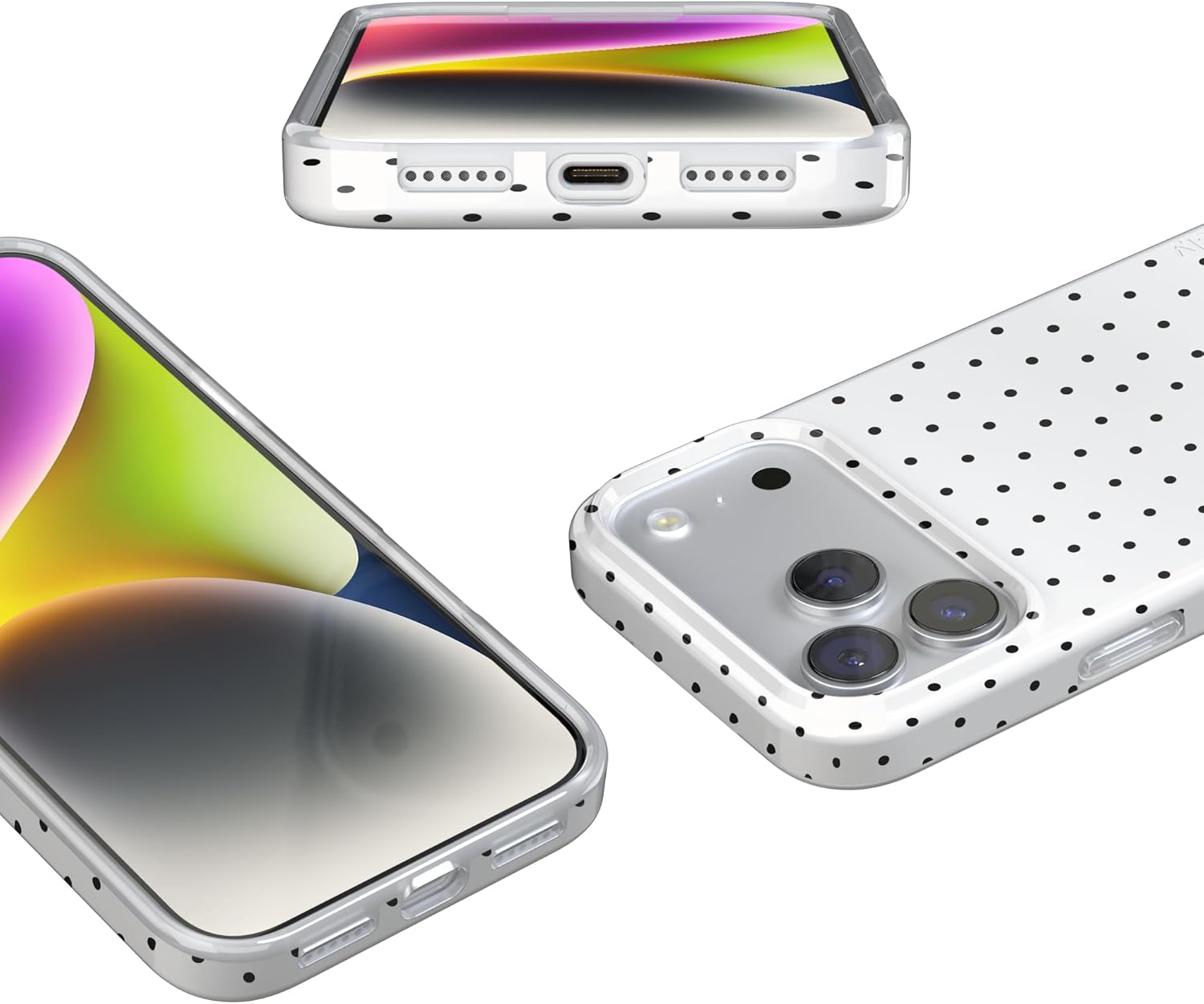 Casely iPhone 17 Pro Max Case | On the Dot | White Polka Dot | Compatible with MagSafe | Classic Ultra Slim Design