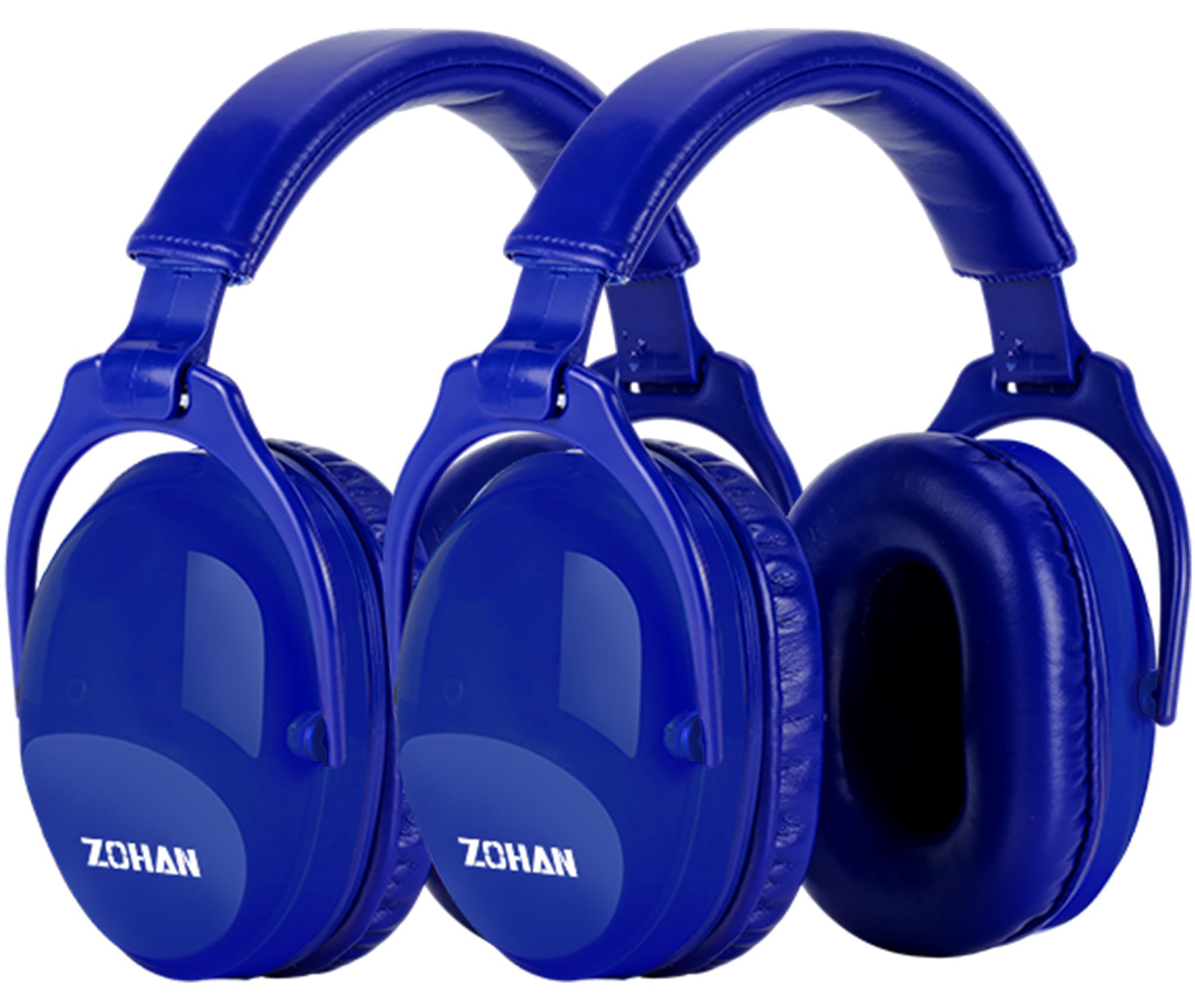 ZOHAN Kids Ear Protection 2 Pack, 25dB NRR Noise Cancelling Headphones for Kids, with Pillowy Pads, for Monster Truck, School, Autism, Sensory, Fireworks, Concerts, Events(Sapphire Blue+Sapphire Blue)