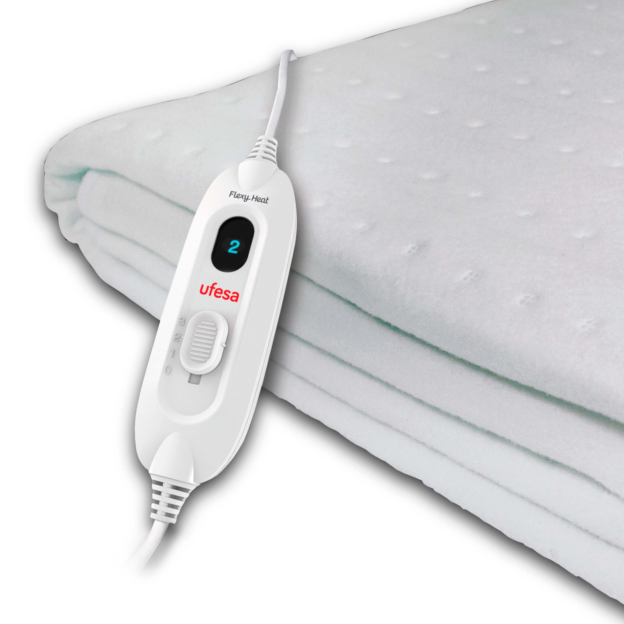 Ufesa Flexy Heat CIE Coperta elettrica Singola, 150x90cm, 60 W, Reversibile, 3 Livelli di Temperatura, Spegnimento Automatico, Lavabile