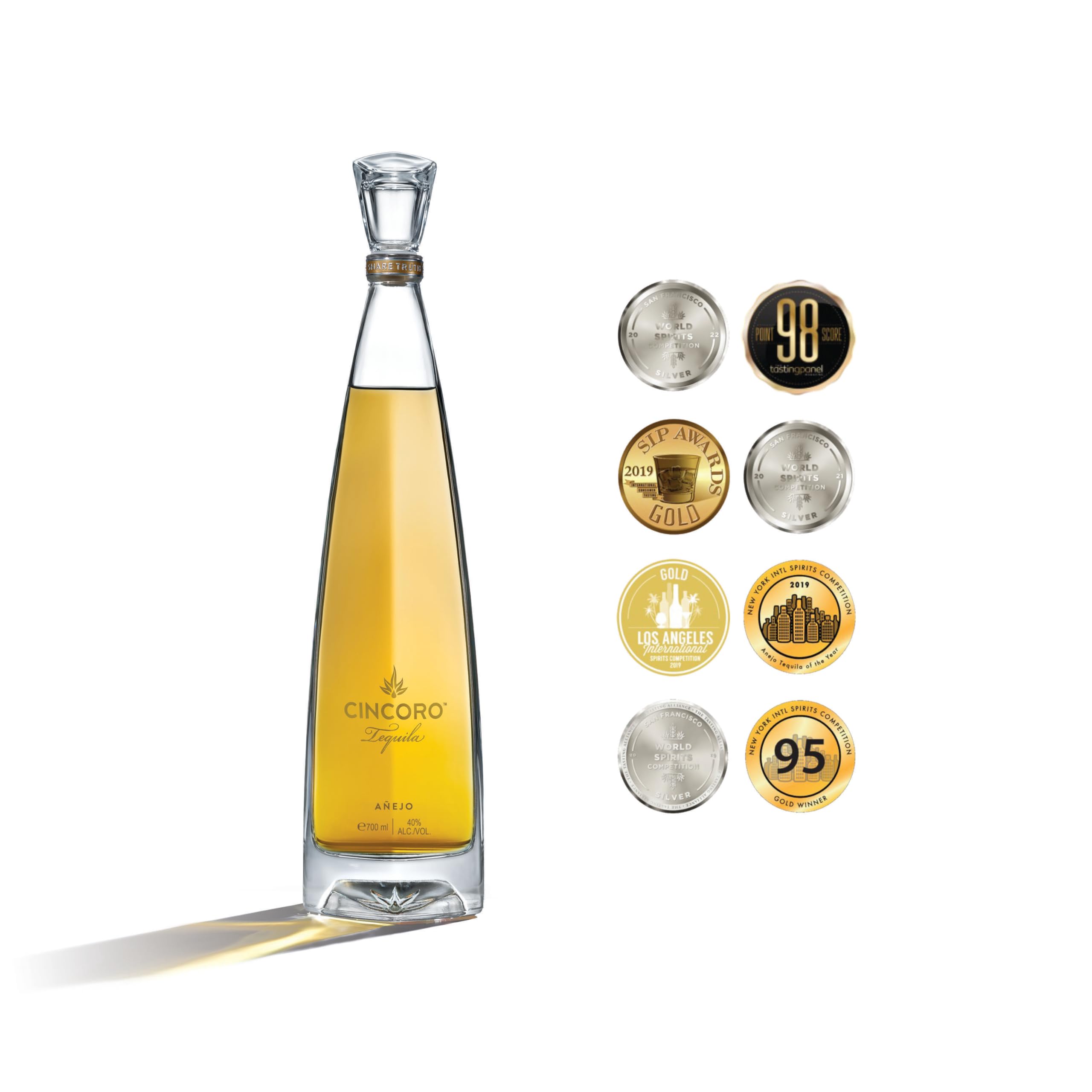 CINCORO TEQUILA AÑEJO 100% AGAVE 70CL 40%