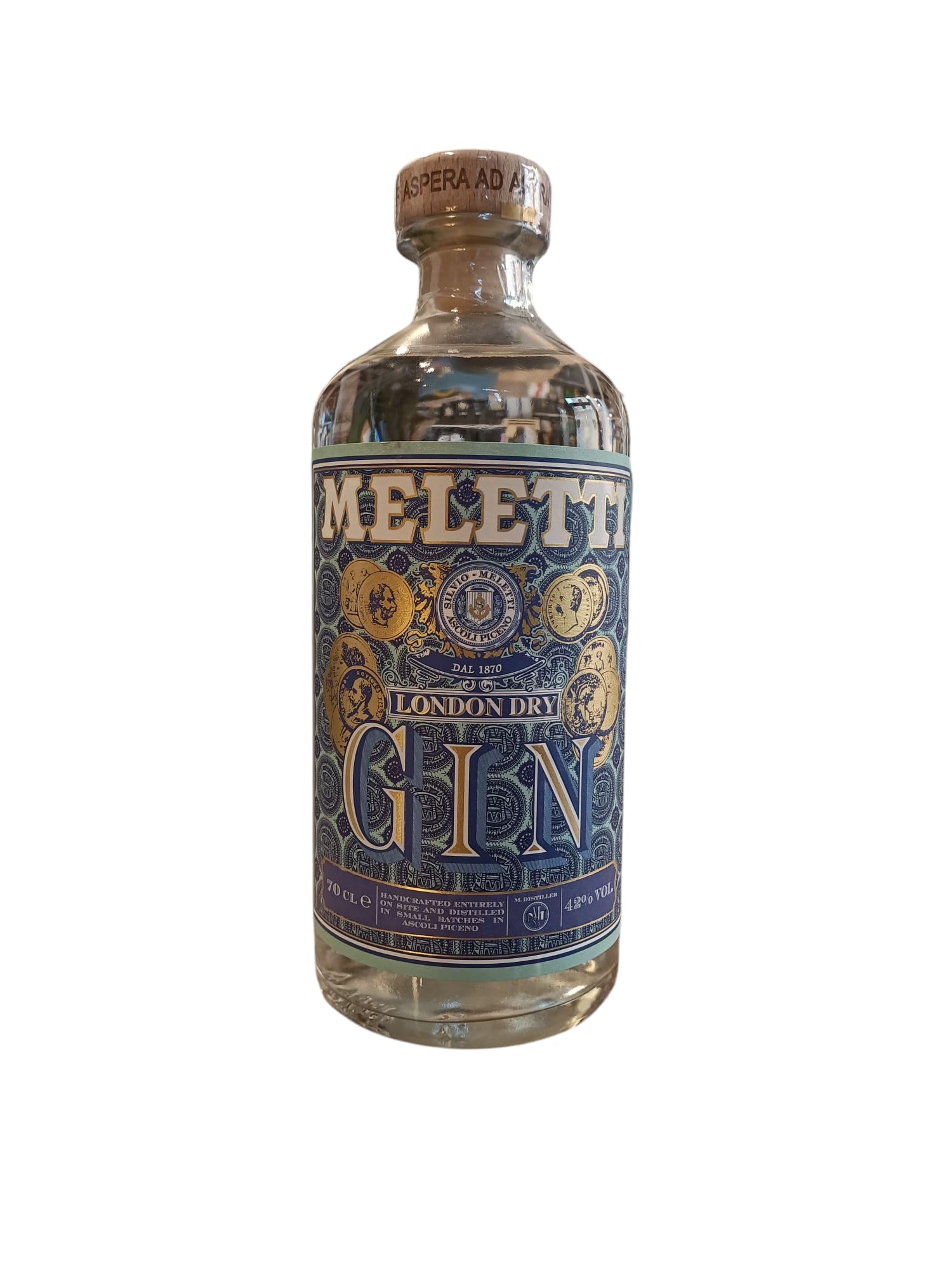 Gin Meletti Artigianale 70 cl – Gin Italiano Premium con Botaniche Selezionate e Note Agrumate – Distillato di Qualità delle Marche