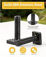 Vista 4 de Pernos de ranura en T para barras transversales de techo, plataforma, cesta de carga, adaptador de perno cuadrado en T de acero inoxidable de 4 mm