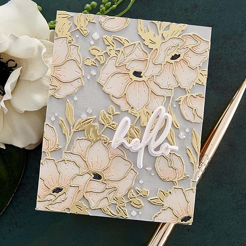 Miniatura 3 de SPELLBINDERS PAPERCRAFTS, INC Spellbinders Etched Dies por Yana Smakula-Wonderful Script-Anemone Blooms, gris