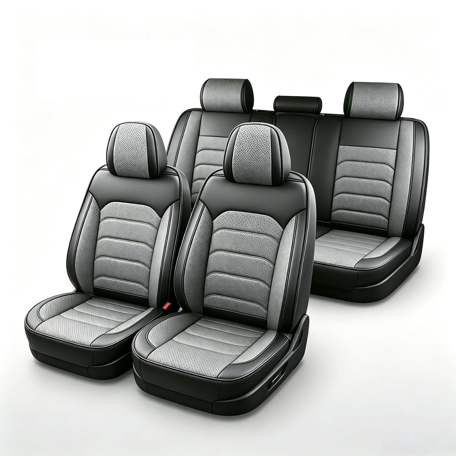 FIENZA Impermeable Antideslizante Fundas para Asientos de Coche para Kia Stonic (2017-2026) 5 Plazas Cuero PU Protección 360° Compatible con Airbags,Ajuste Universal para SUV/Sedán-U