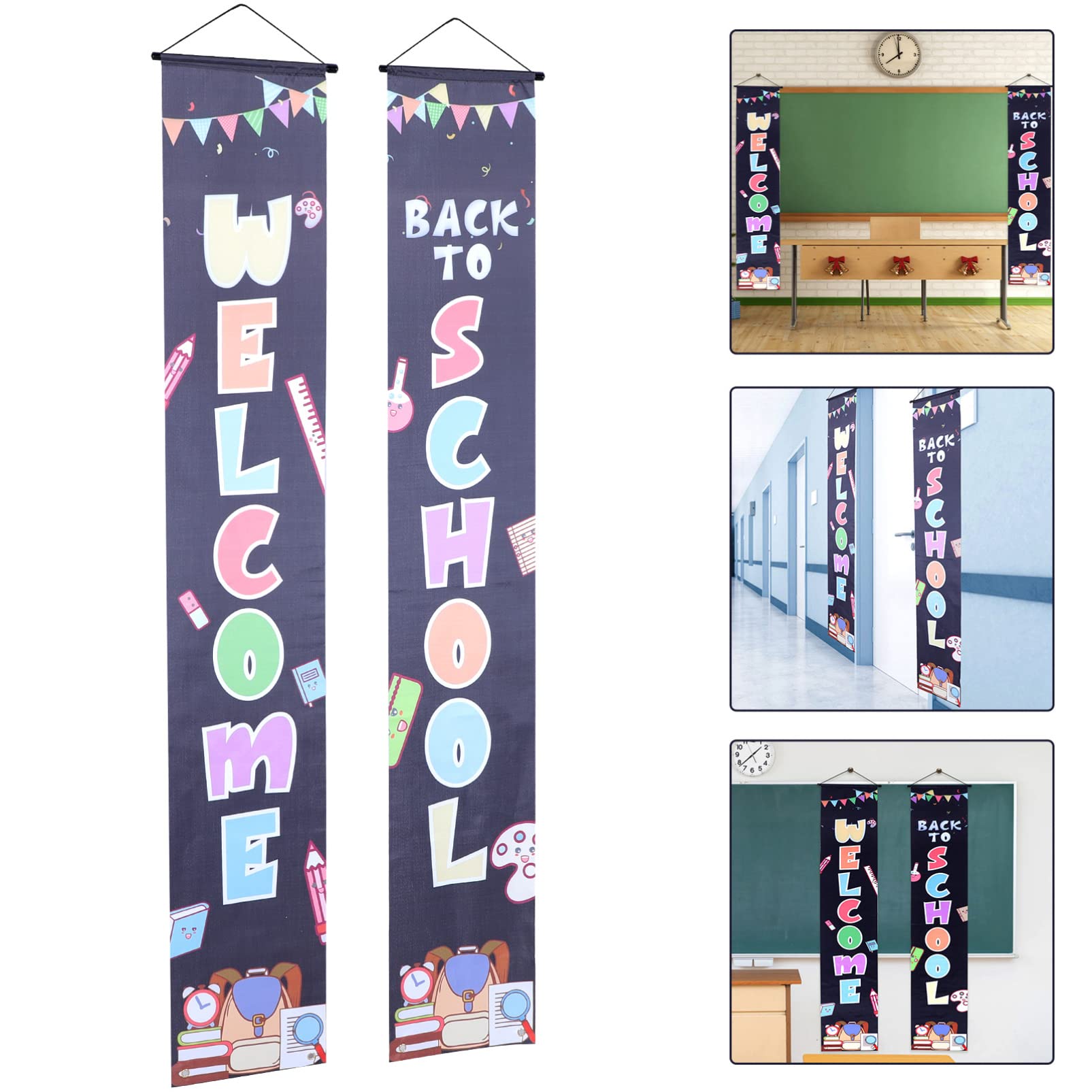 PRETYZOOM 5 Pares útiles escolares para profesores de secundaria cartel del primer día de clases banners de temporada de regreso a la escuela back to school decoração casa coplas de fondo