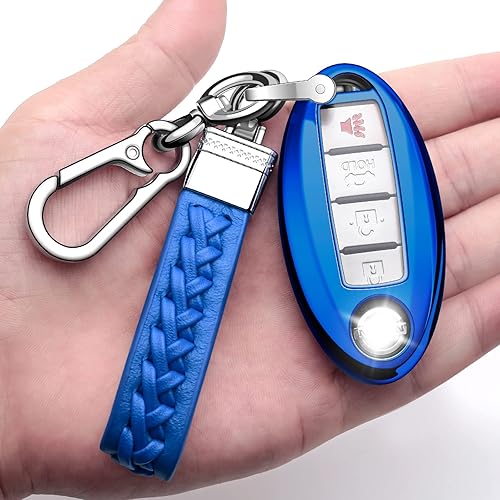KPPOWER Funda para llavero Nissan, funda para llavero para Nissan Altima Maxima, Murano, Rogue Sentra 370z, Pathfinder, control remoto inteligente,