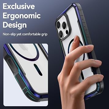 RAPTIC iPhone 16 Pro Max için Yükseltilmiş Kalkan 2.0, Kamera Kontrol Yakalama Düğmesi ve Hassas Düğmeler, Askeri Sınıf 13ft Düşme Testi, Gradyan Etkisi Kılıf, 6,9 inç, Oniks Gradyan