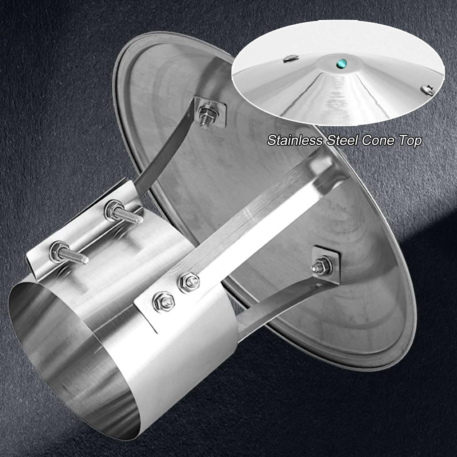 Comignolo Antipioggia Acciaio Inox Comignolo Canna Fumaria Per Camino Tetto | Tappo per Camino, Cappello del Camino Antivento Antivento Tetto Sfiato Accessori Inclusi, per Aerazione(315mm/12.5")