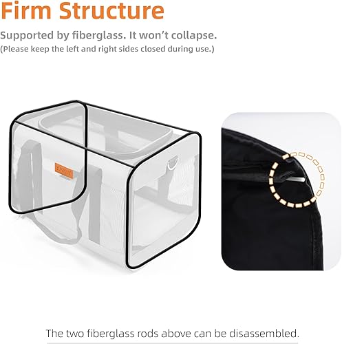 Miniatura 7 de YUNIQUE Transportador de gatos y perros de lados suaves para mascotas de hasta 15 libras, transportador plegable aprobado por aerolíneas con diseño