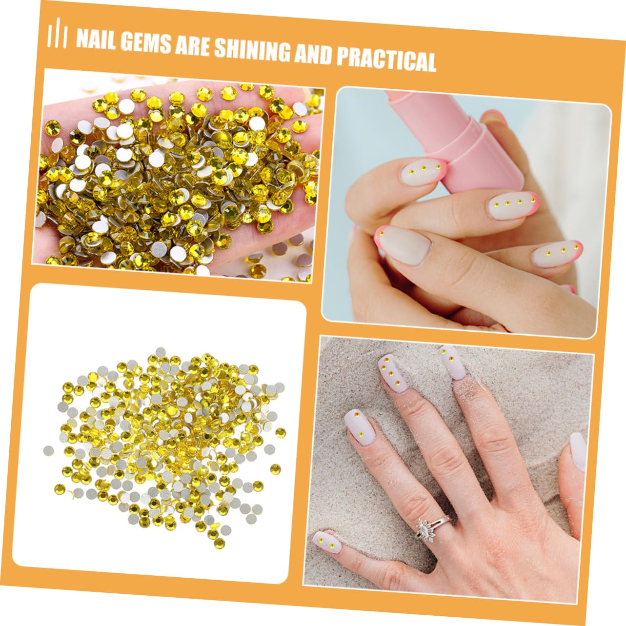 NUOBESTY 14400pezzi Strass Per Nail Art Decorazioni Per Unghie Flatback Charms Per Manicure Shiny Per Feste e Occasioni Speciali