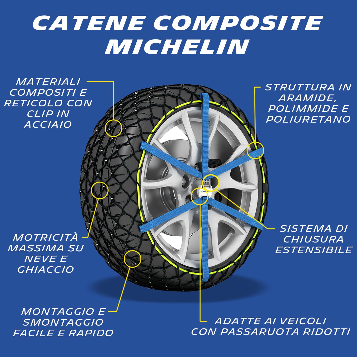 Michelin Easy Grip Evolution Catene calze da neve composite omologate per l’Italia n°EVO 19