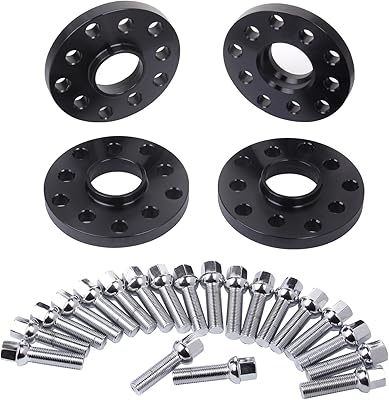 4pcs 15mm 5x100 5x112 Hubcentric Wheel Spacers Forged Aluminum w 20pc Lug Bolts 40mm Long Compatible for Audi TT A3 A4 A6 A8 S4 S6 S8 Volkswagen Atlas Jetta Golf Corrado Beetle EOS CC